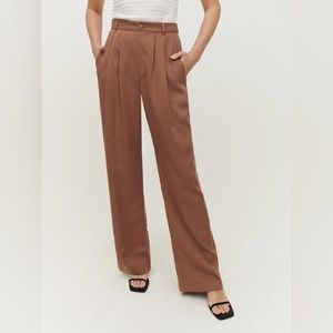 Reformation mason pant in toffee, size 0